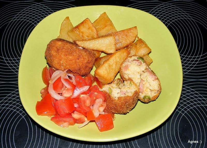 Rántott sajtos-rizsgombóc