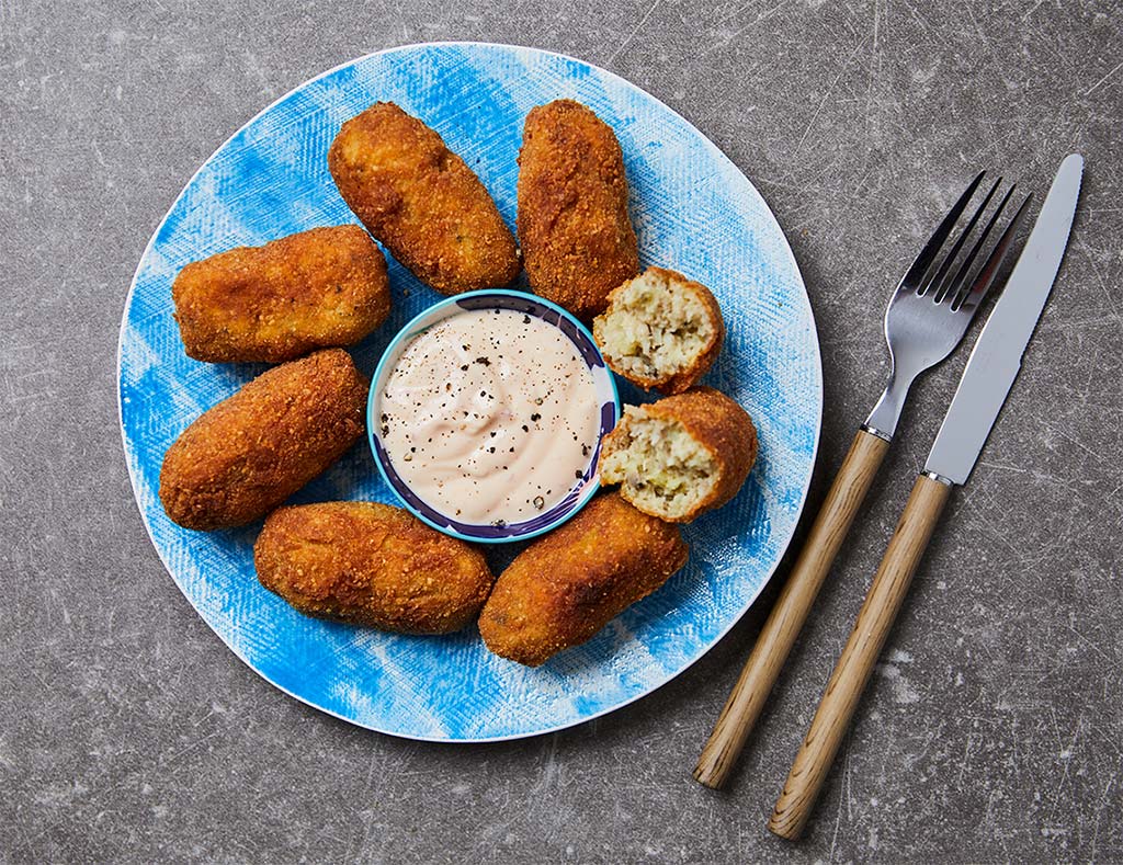 Halkrokett Erős Pistás Majonézes joghurtmártogatóval