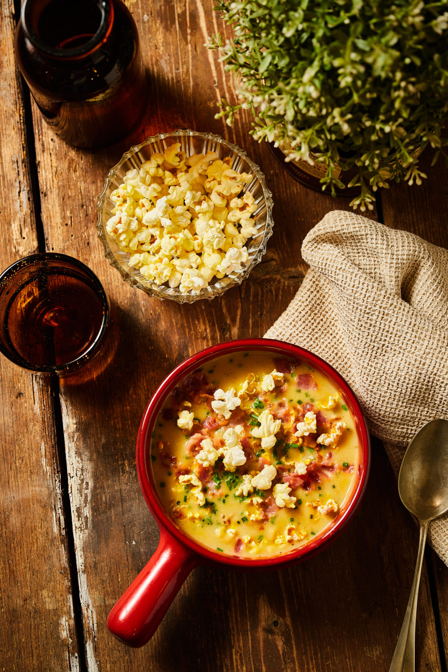 Kukoricás chowder baconnel