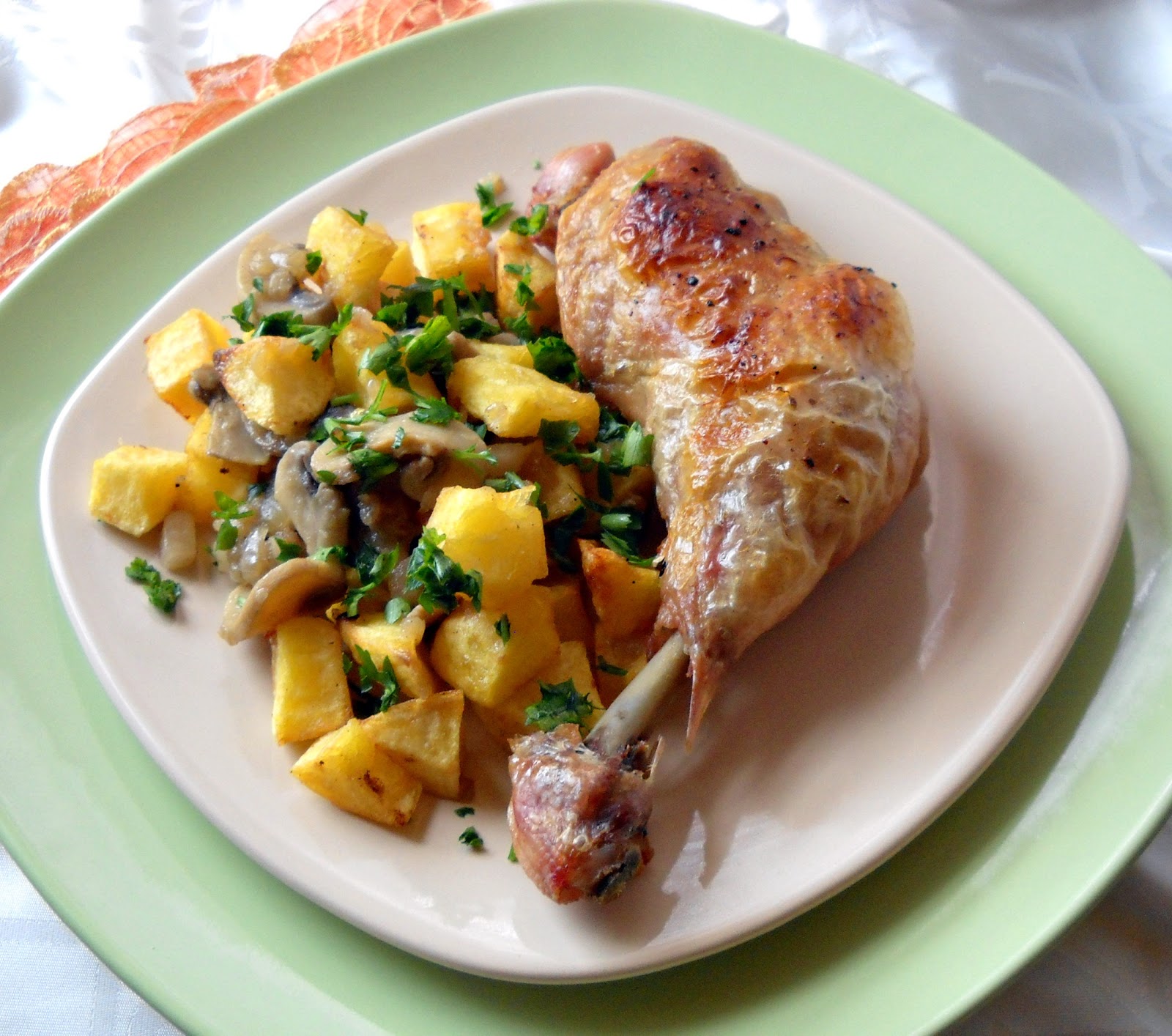 Sült csirkecomb Jóasszony módra