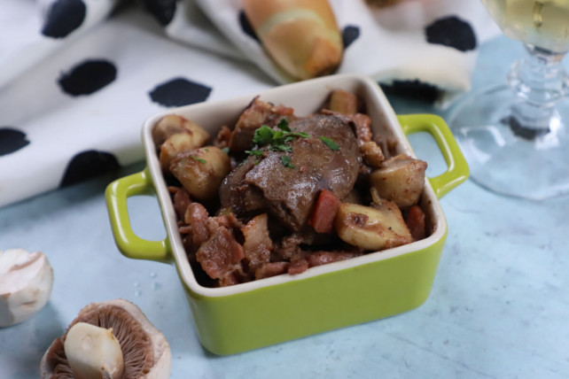 Gombás-baconös csirkemáj