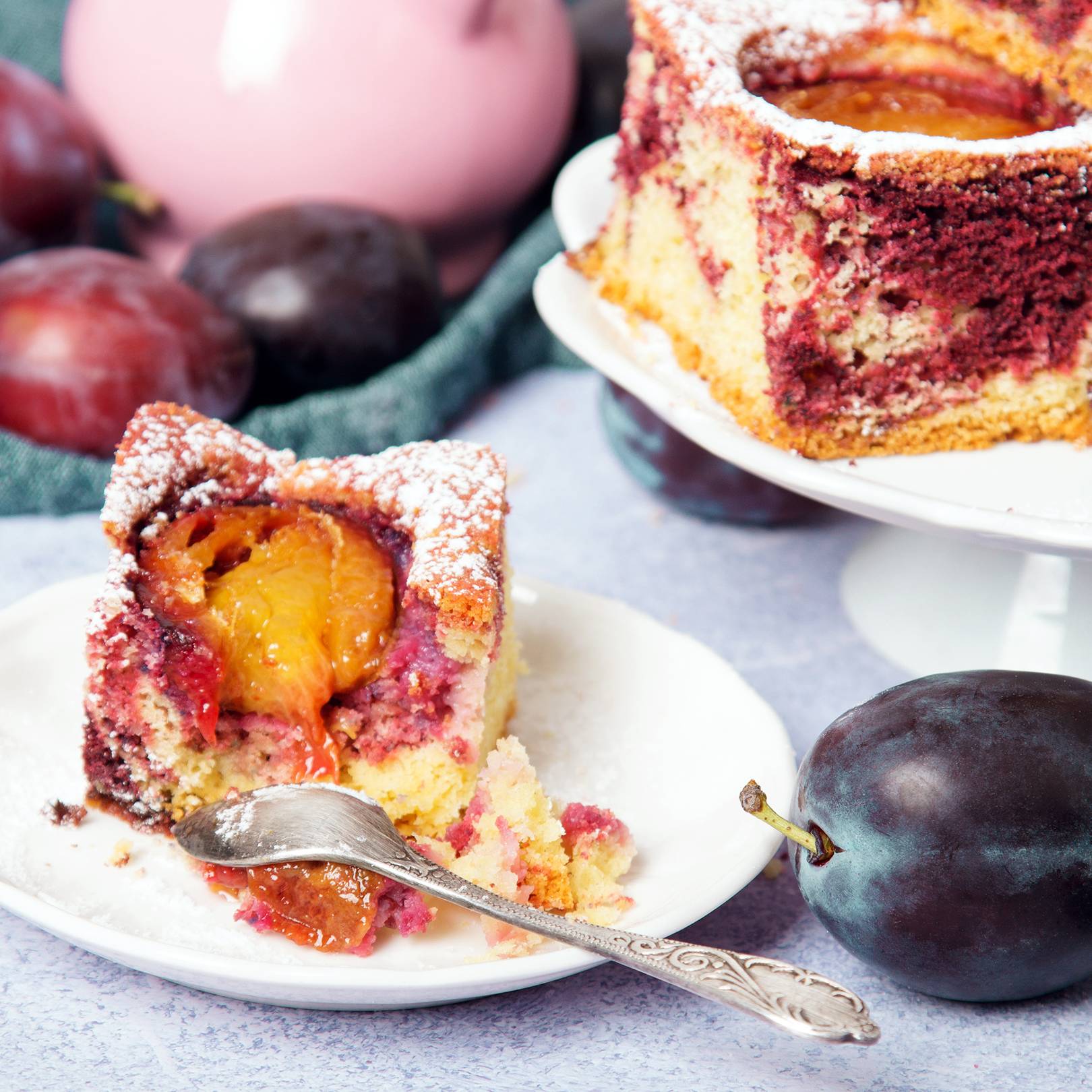 Kevert, fahéjas-szilvás süti